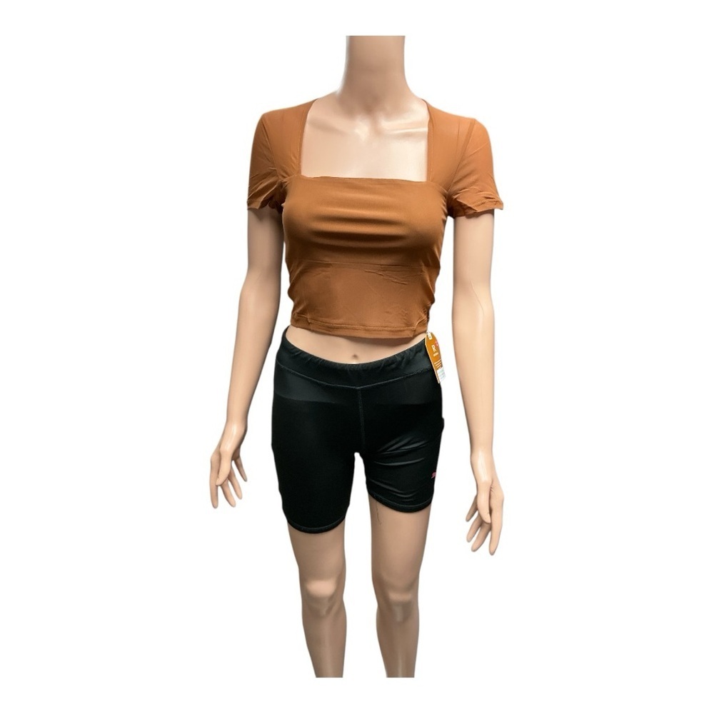 ReoRia Semi-sheer Cropped Form-Fitting Stretchy Top